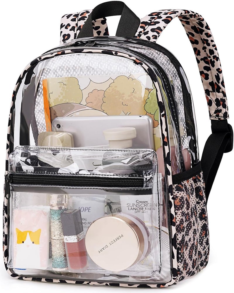 BTOOP Clear Mini Backpack for Stadium Events 12x12x6 Small Transparent Backpacks Plastic See Through Clear Bag for Concerts Work Festival Security Travel - Image 1